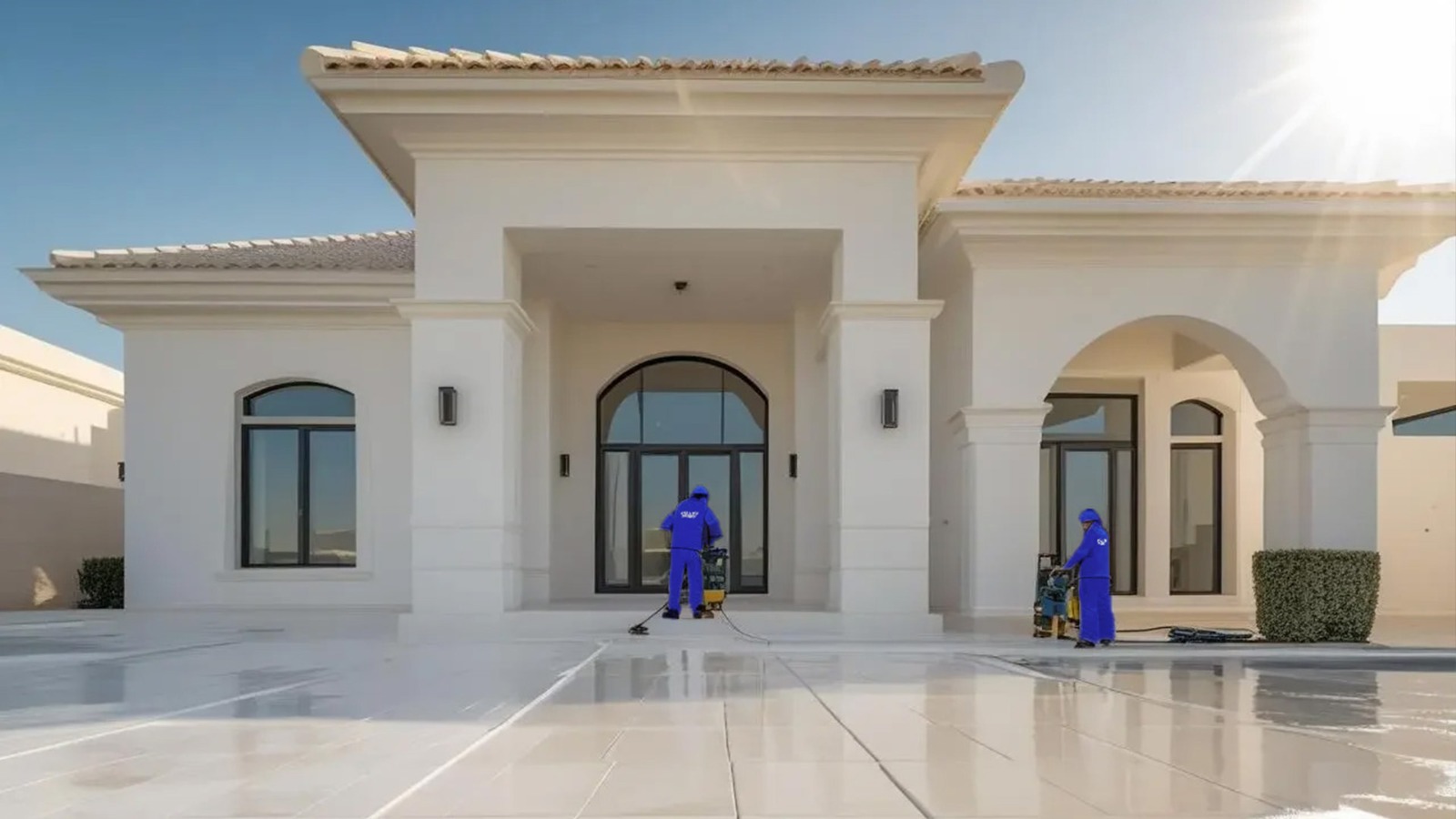 نظافة مداخل الفيلات والشاليهات